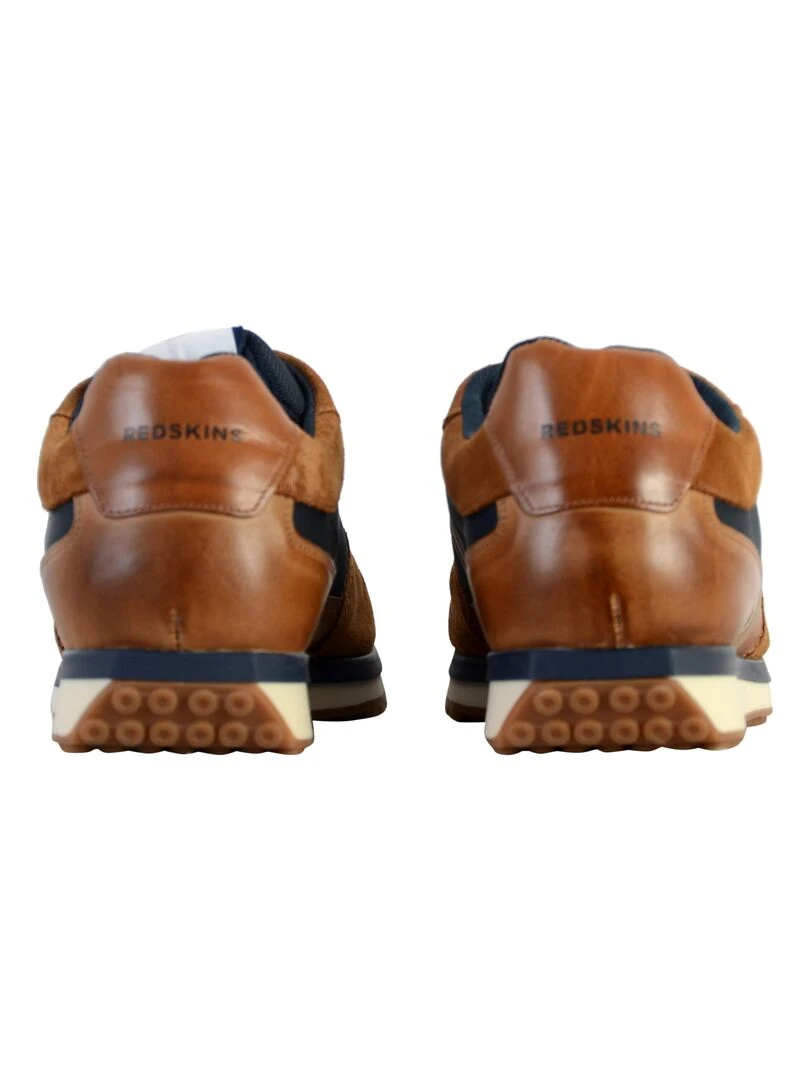 Basket Basse Cuir Redskins Island   Marron