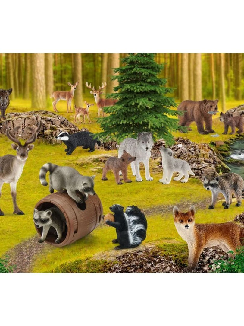 Puzzle 150 pièces avec 1 figurine Schleich : Wild Life : Avec les ratons laveurs N/A