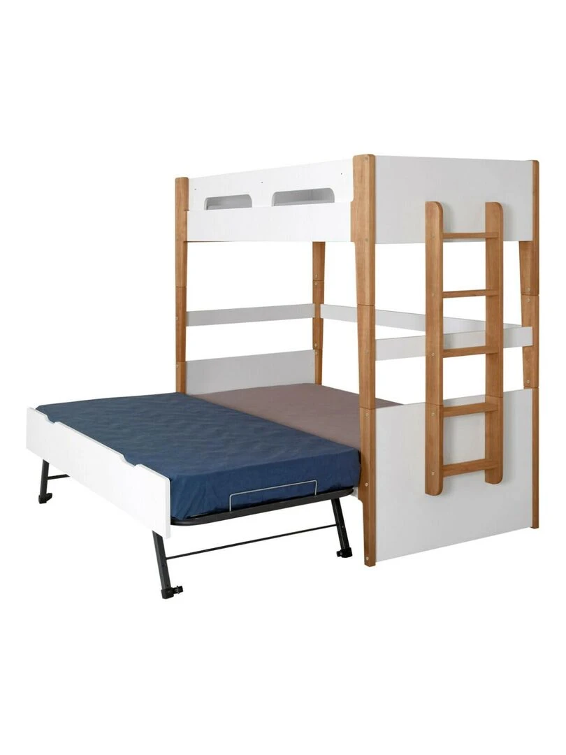 Lit superposé modulable gigogne Romy AKITEN RETAIL Blanc Marron
