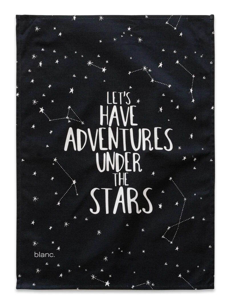 Torchon (2 pièces) Constellation "Happyfriday"   Blanc