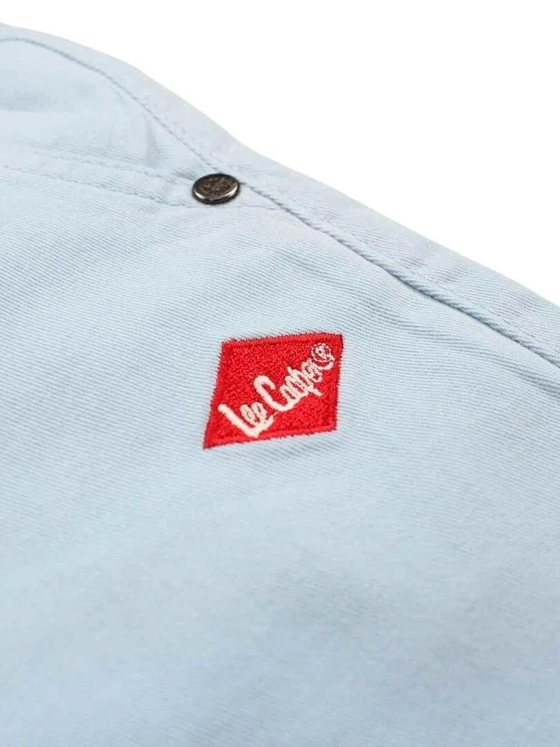 Lee Cooper   Bermuda garçon imprimé logo en coton   Bleu ciel
