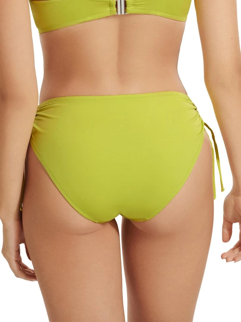 Bas maillot slip de bain taille haute côtés réglables Palma Vert