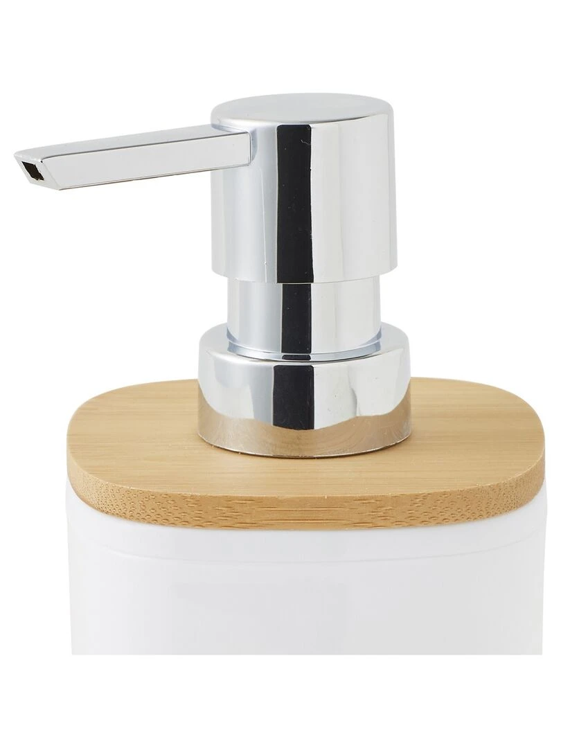 Guy Levasseur Distributeur de savon en polystyrène et bambou blanc Blanc