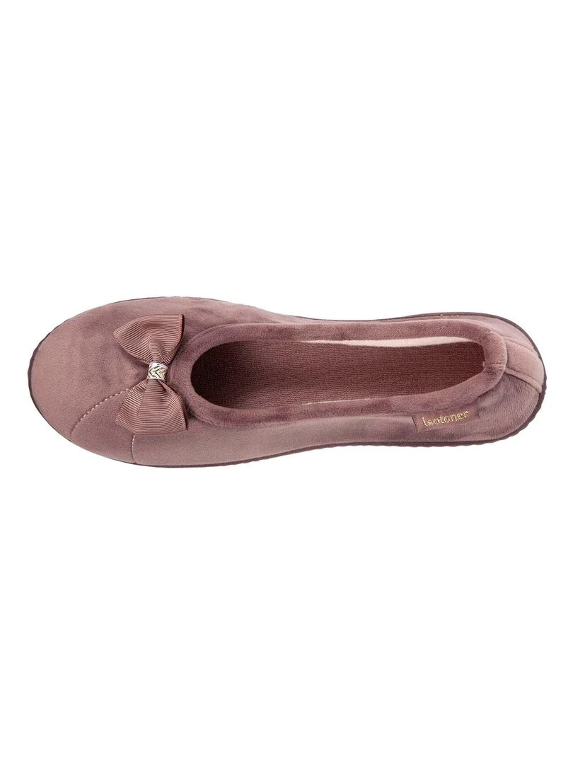 Chaussons ballerines talon Femme Taupe Gris taupe