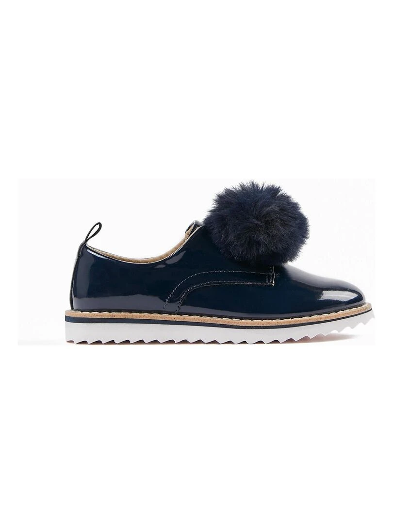 Chaussures Vernies avec Pompon Fille ALPINE LUXURY Bleu foncé