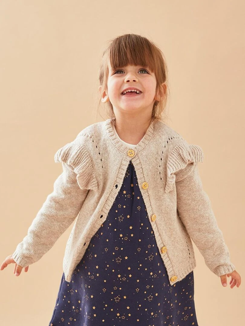 Cardigan tricot à volants Noukie's Beige