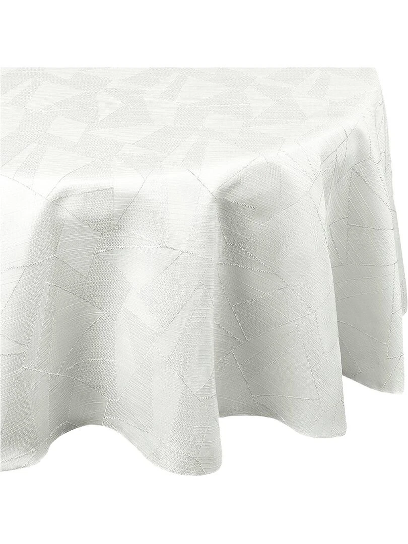 Nappe ronde outdoor aux motifs graphiques Ecru