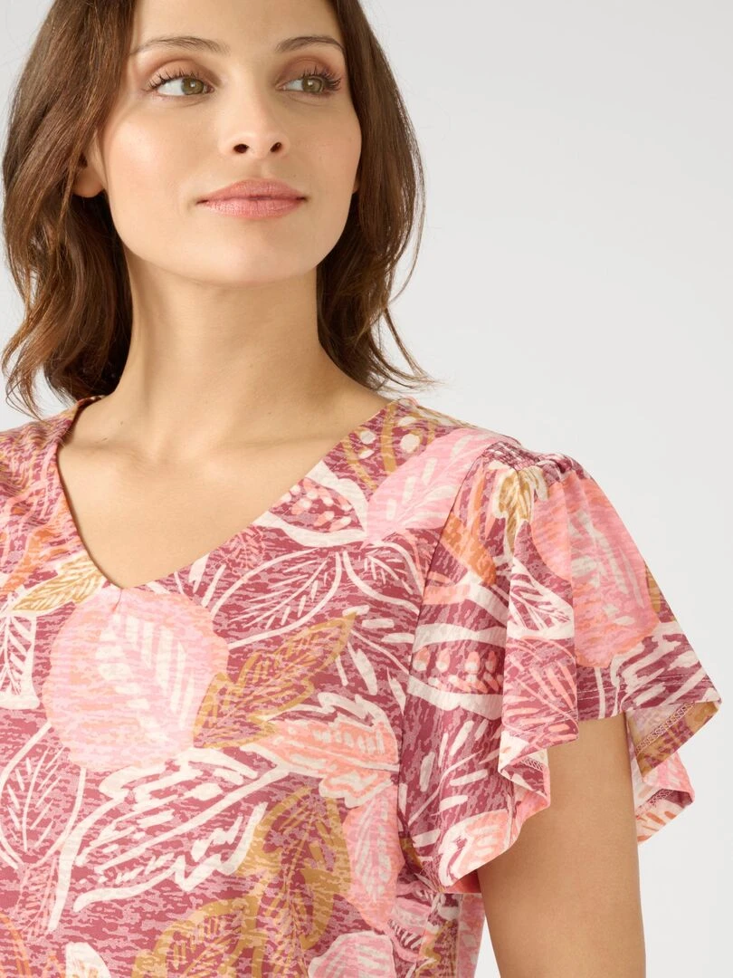 Tee shirt manches papillon Damart Bordeaux