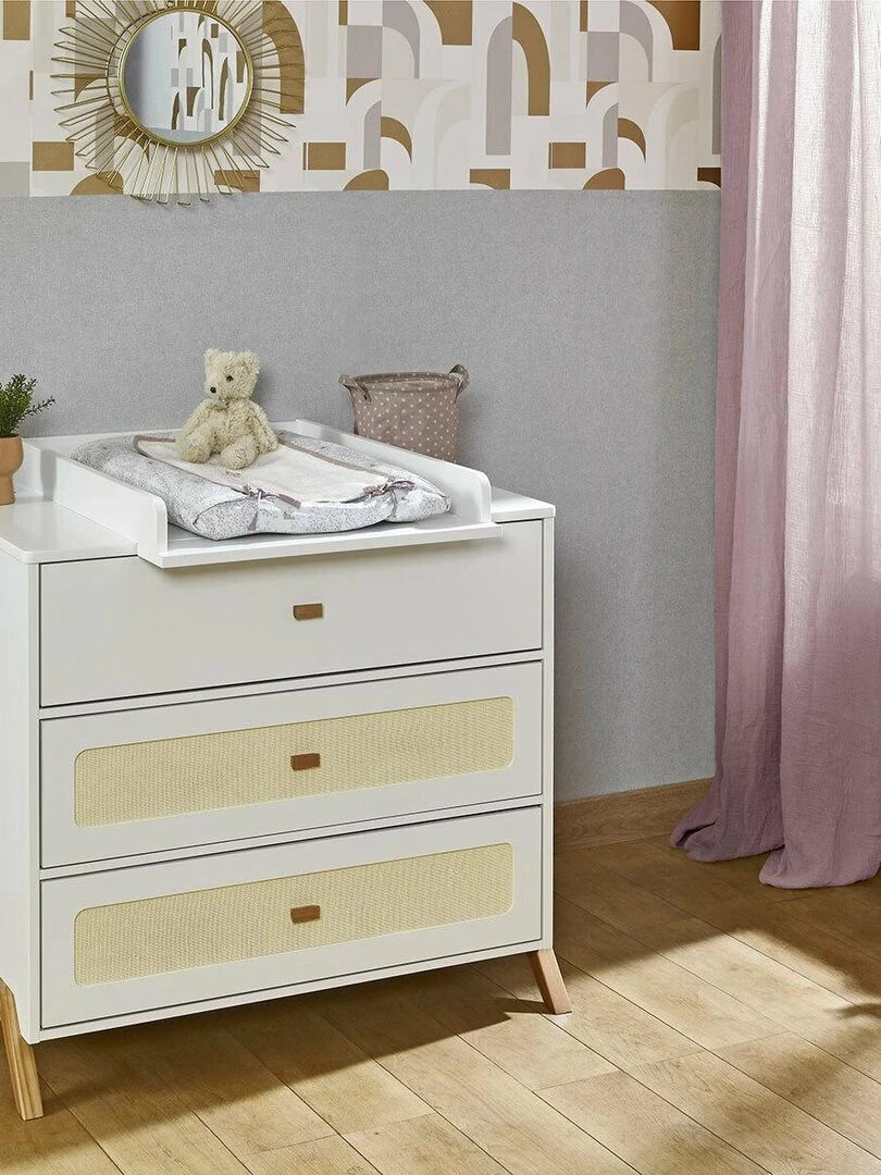 Commode à langer 3 tiroirs Azu AKITEN RETAIL Blanc Marron