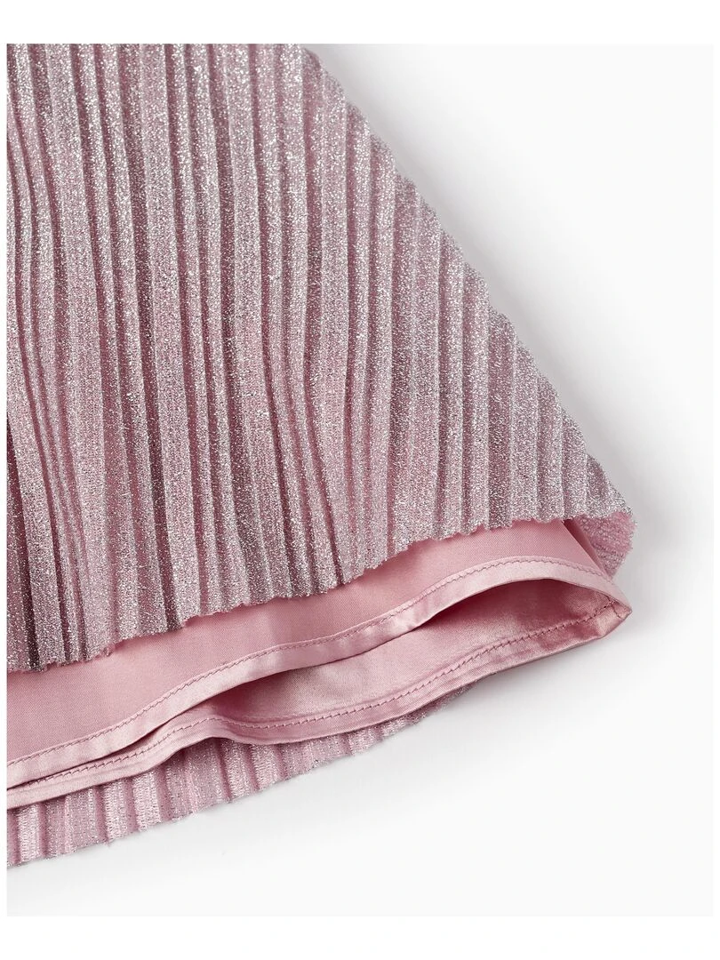 Robe Plissée et en Lurex pour Fille manches courtes LETS PARTY   Bleu foncé