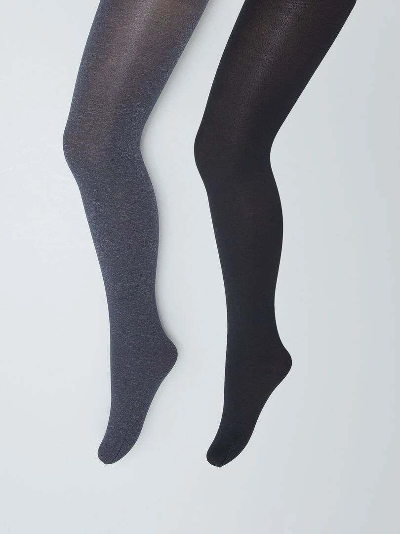 Lot de 2 paires de collants opaques Gris