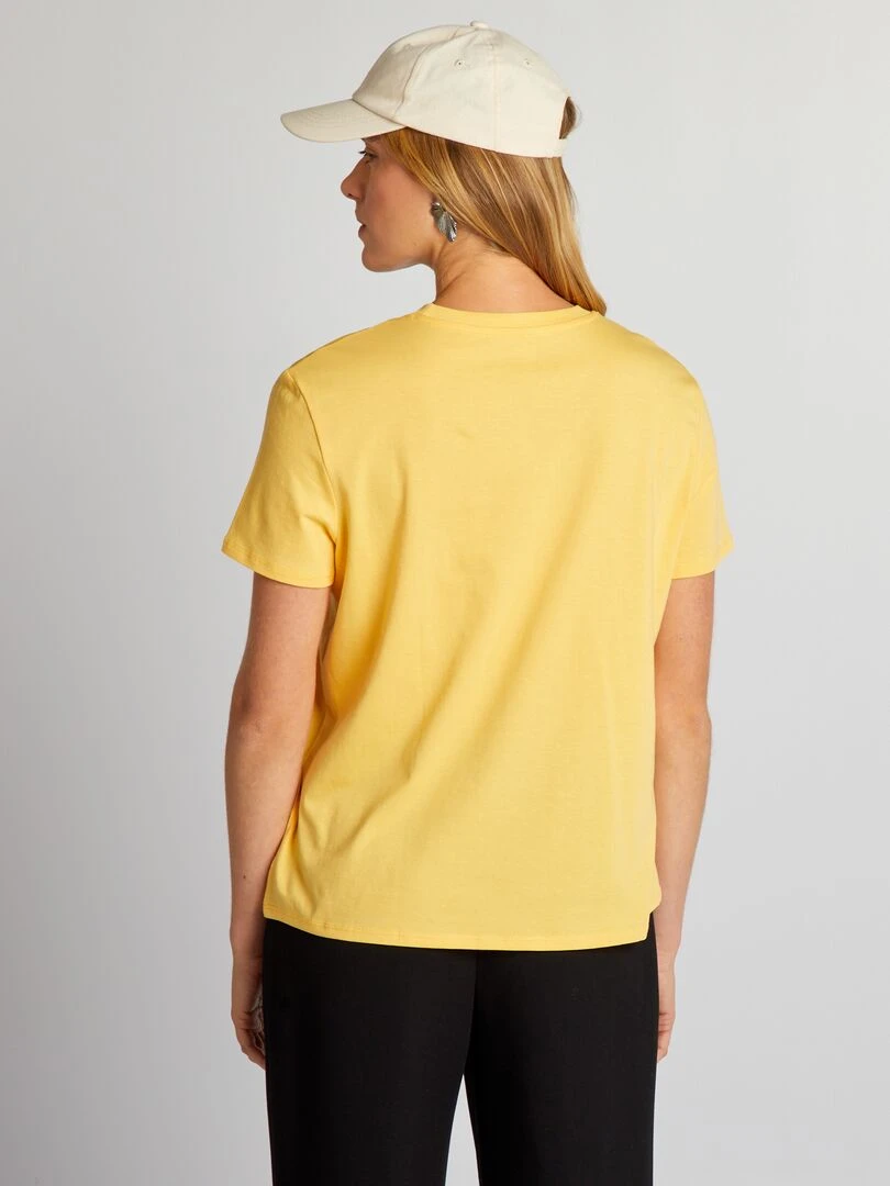 T shirt en jersey imprimé   Jaune