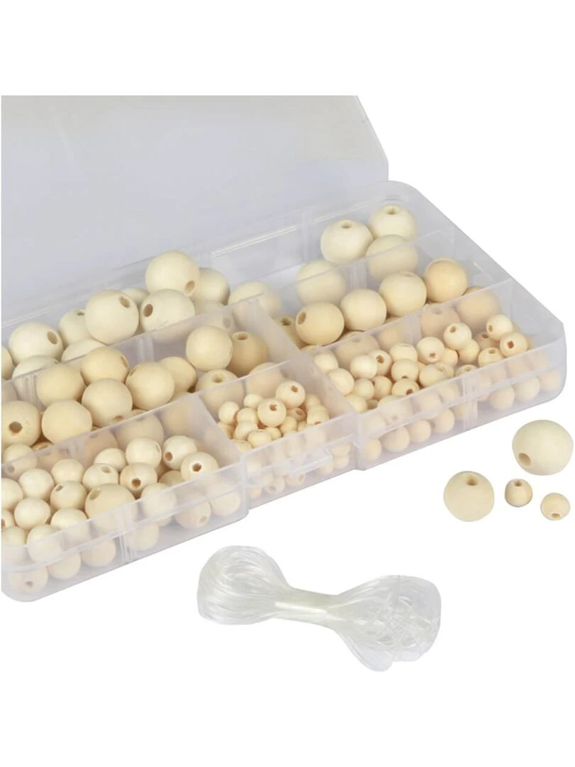 Bijouterie créative 220 perles en bois rondes   N/A