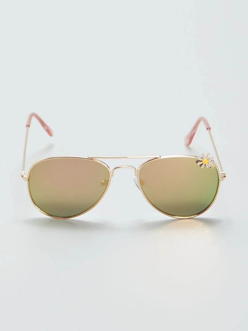 Lunettes de soleil aviateur Rose gold