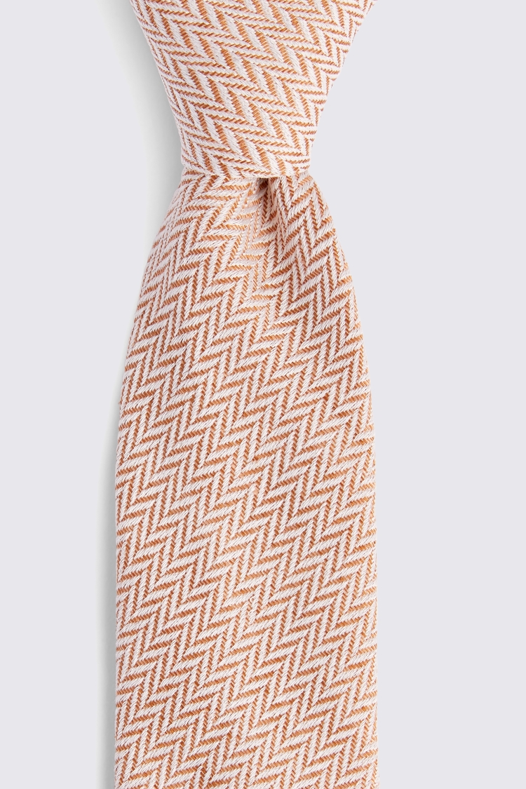 Bottinelli Copper Herringbone Slub Tie Buy Online at Moss