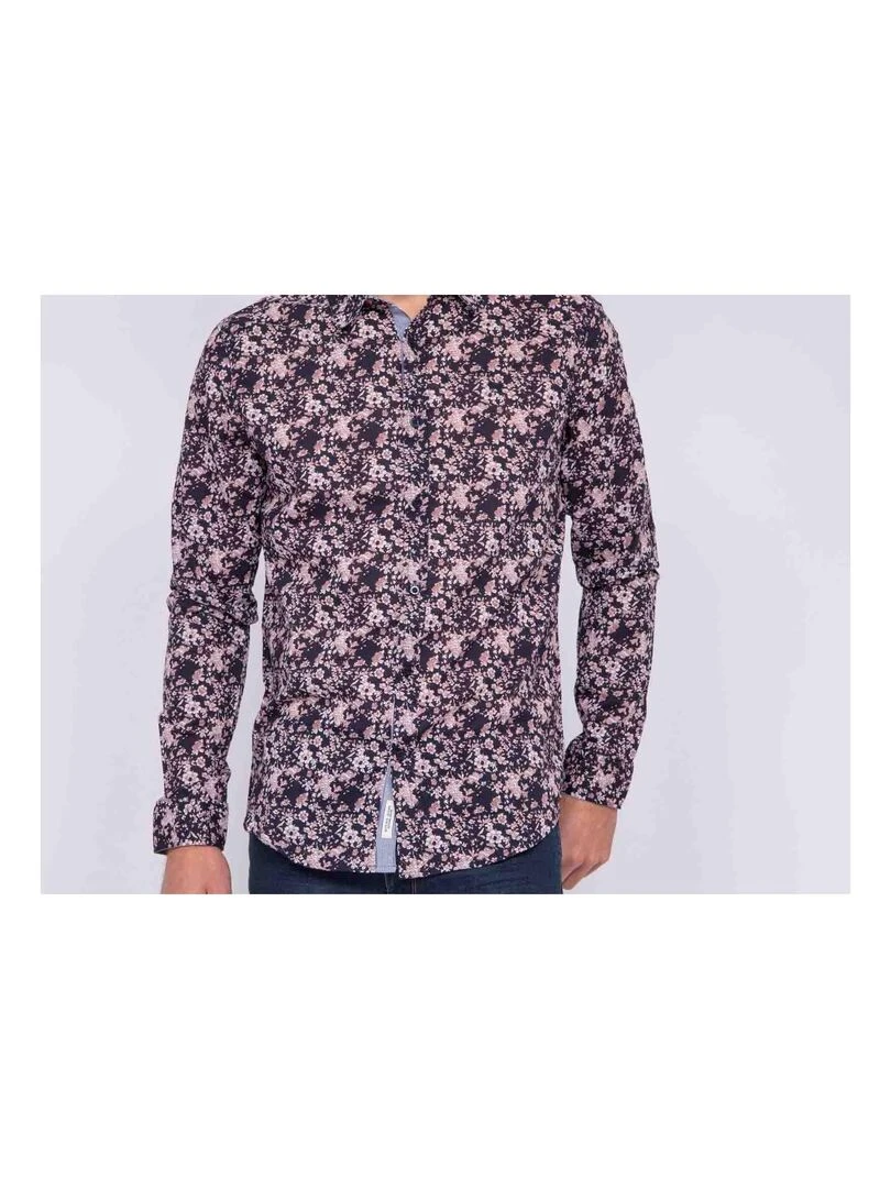 Chemise manches longues à motif DANAEL   Bleu marine