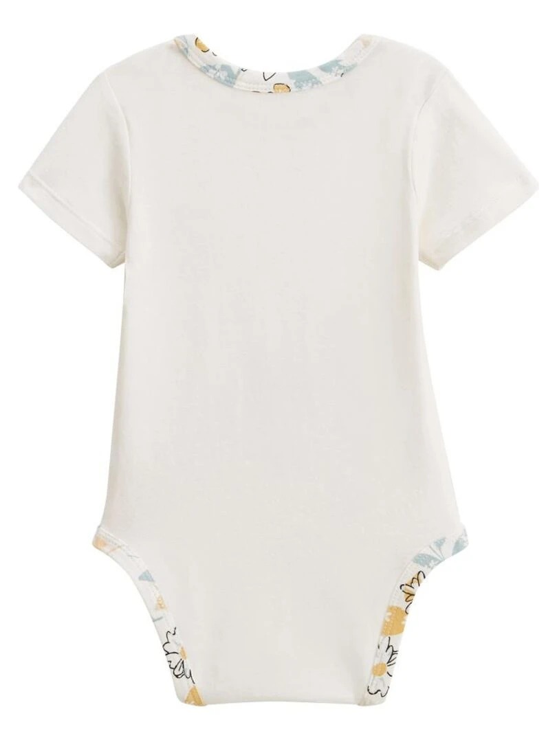 Lot de 2 bodies bébé manches courtes Capucine   Ecru