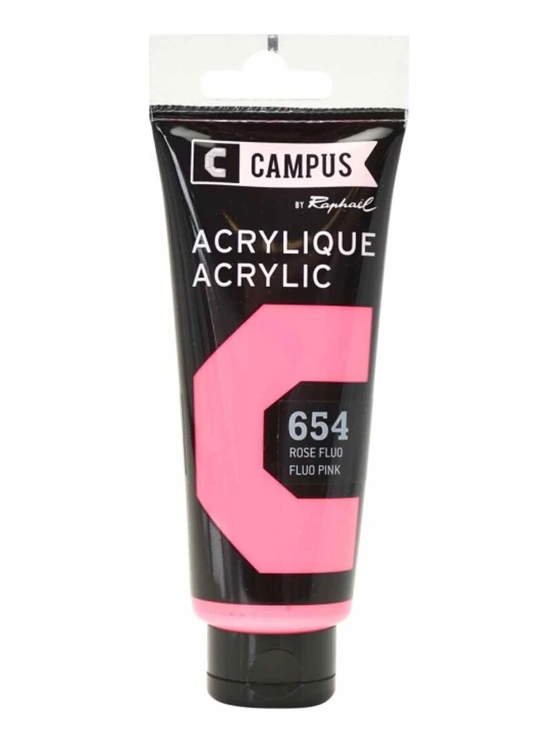 Peinture acrylique 100 ml Rose fluo n°654 N/A