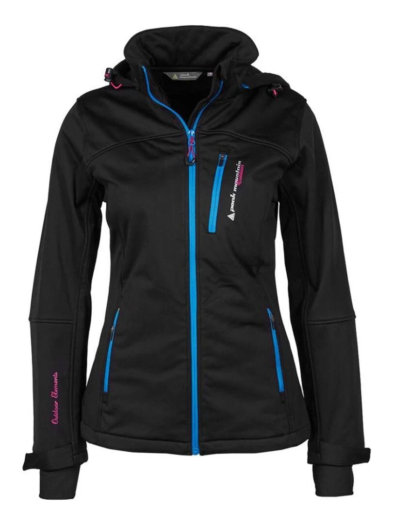 Blouson softshell femme ANNE PEAK MOUNTAIN Noir Bleu