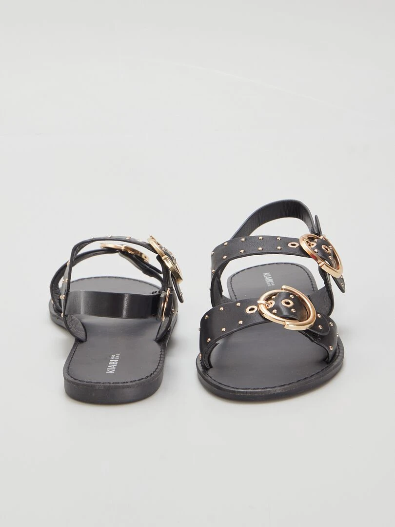 Sandales à brides cloutées   noir