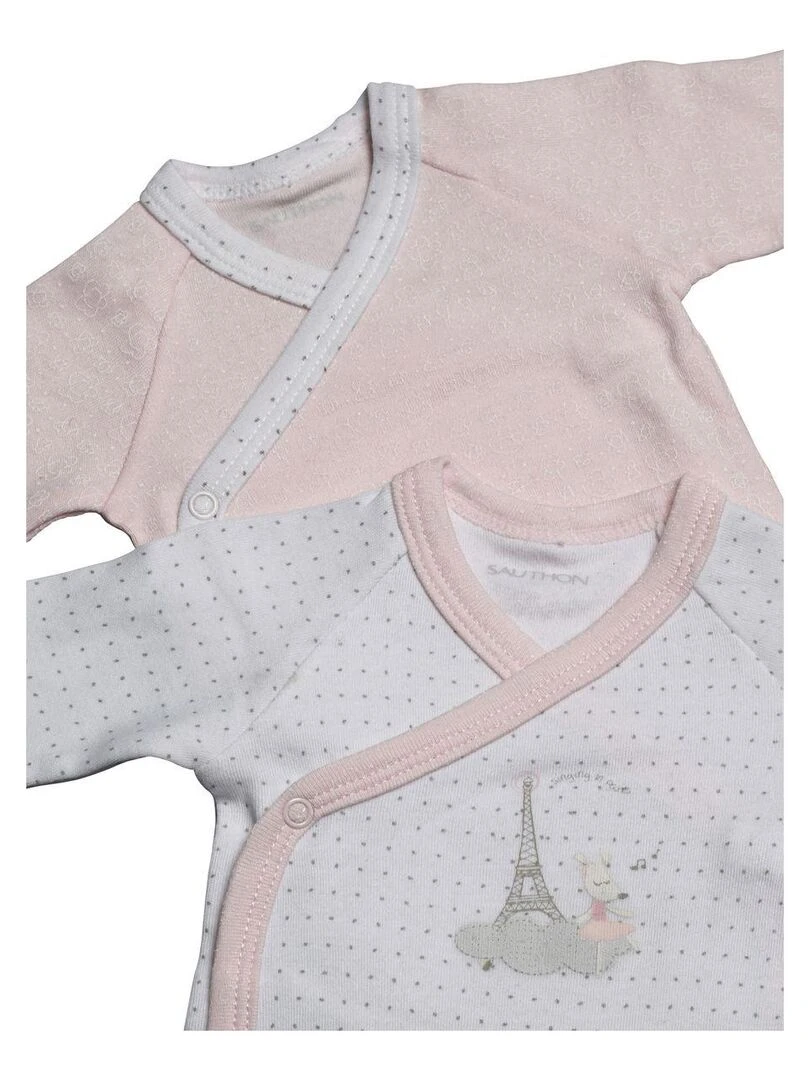 Bodies bébé à manches longues Lot de 2   SAUTHON   Rose