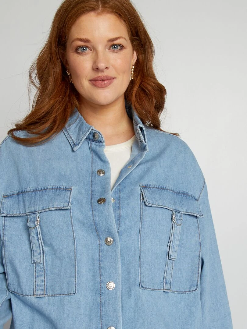Surchemise en jean   Bleu