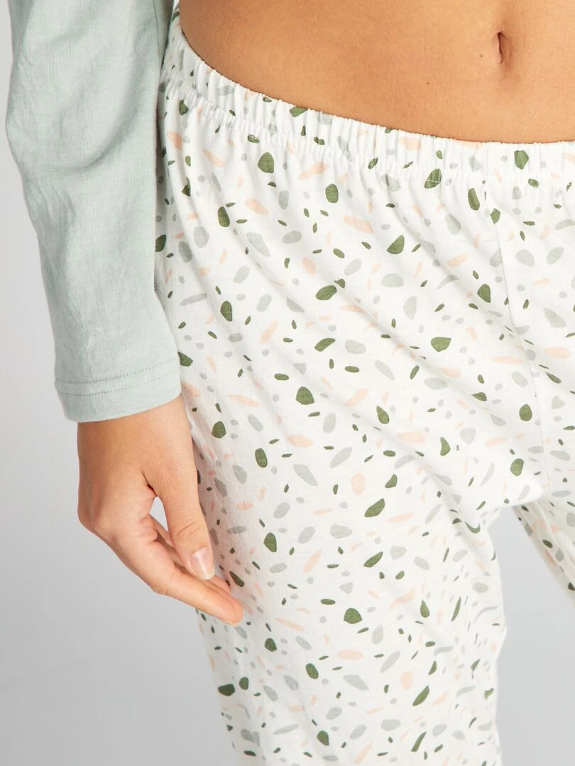 Ensemble pyjama en jersey 'dodo'   2 pièces   vert/blanc