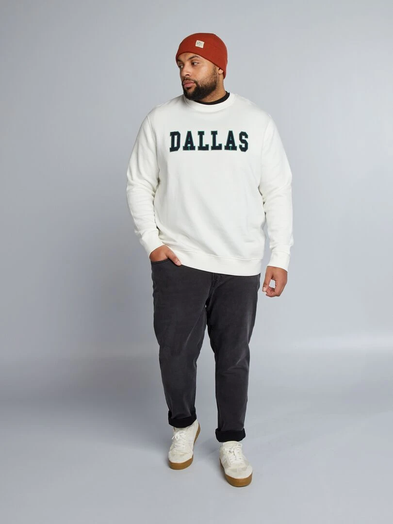 Sweat molletonné style américain Blanc