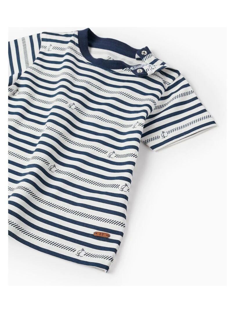 T shirt à manches courtes pour bébé garçon 'Storks' manches courtes ATLANTIC COMPANY   Bleu