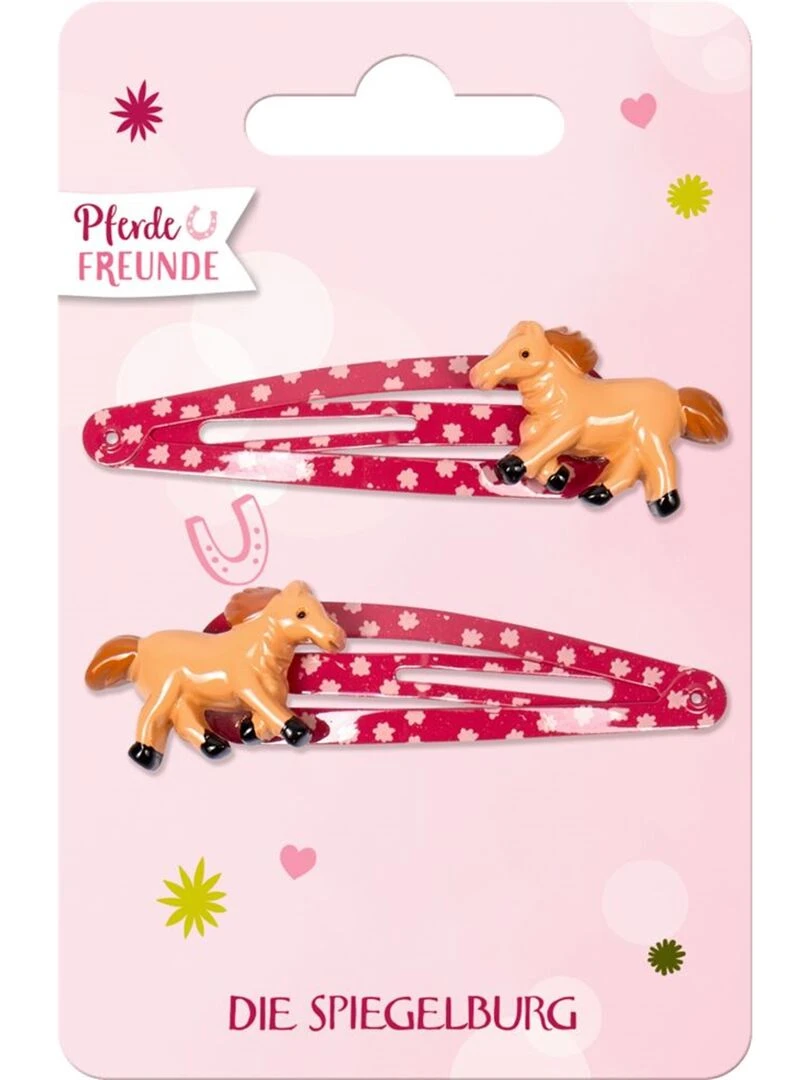 Lot de 2 Barrettes à cheveux avec motif de cheval   N/A