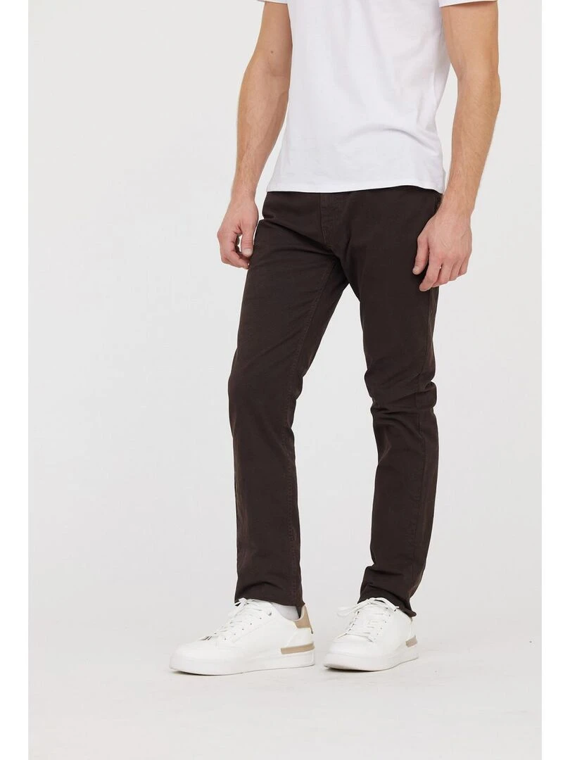 Lee Cooper   Pantalon coton straight LC122ZP   Marron foncé