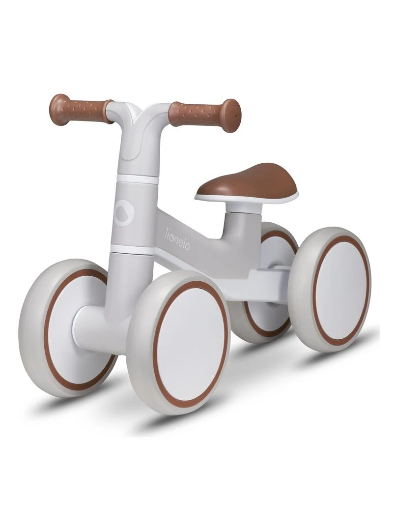 LIONELO Villy Vélo enfant 4 Roues Amorti à l'Avant Siège Ergonomique Gris Marron