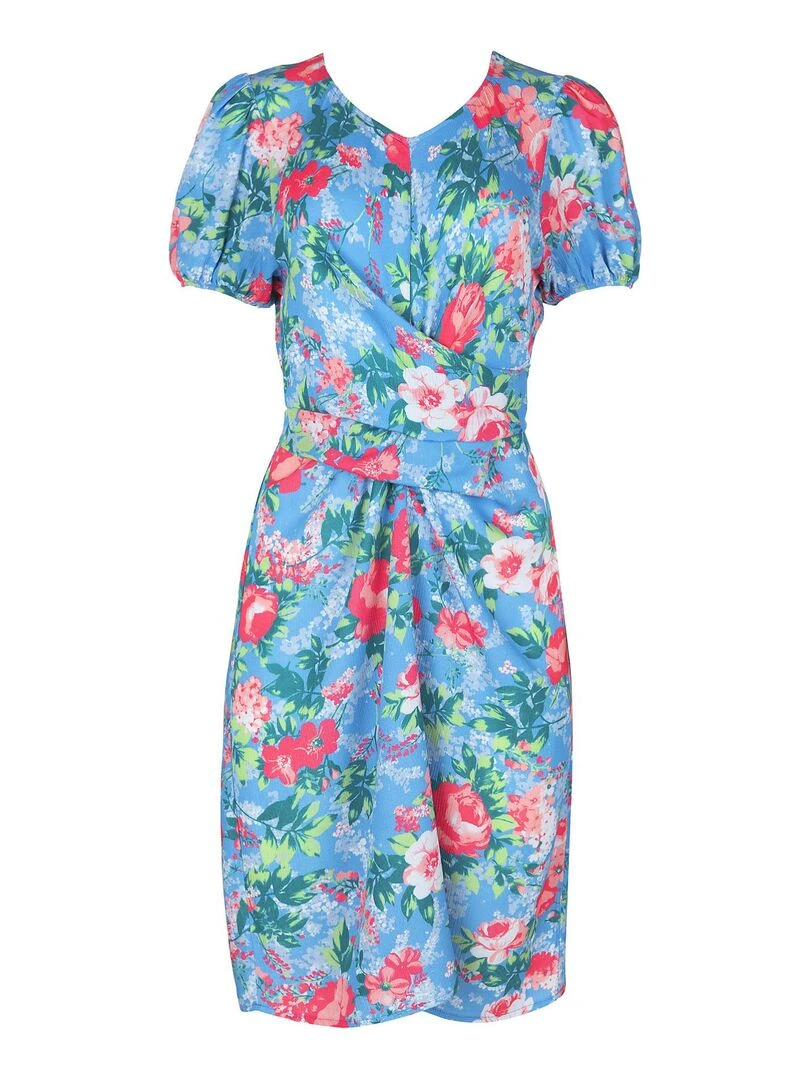 Robe estivale manches courtes Manila   Bleu
