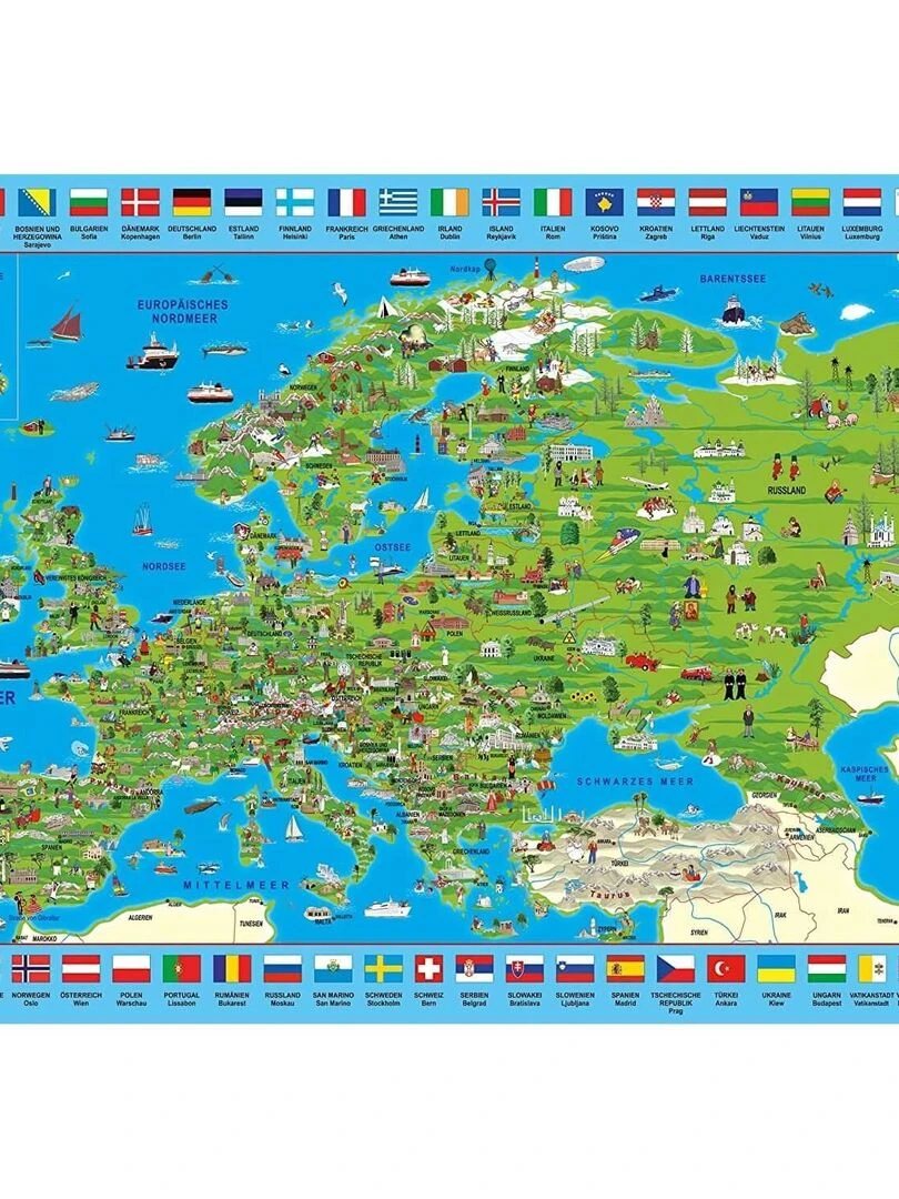 Puzzle 500 pièces : Découvrir l'Europe N/A