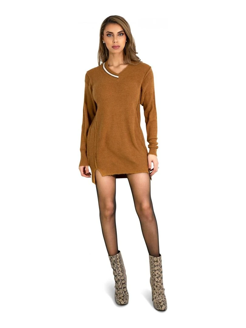 Robe Pull en laine Kebello Marron