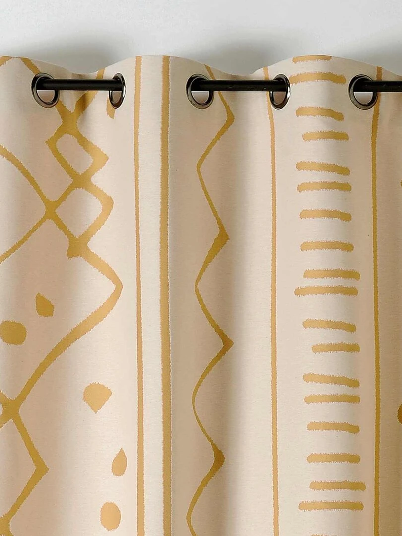 Rideau tamisant ethnique Jaune moutarde