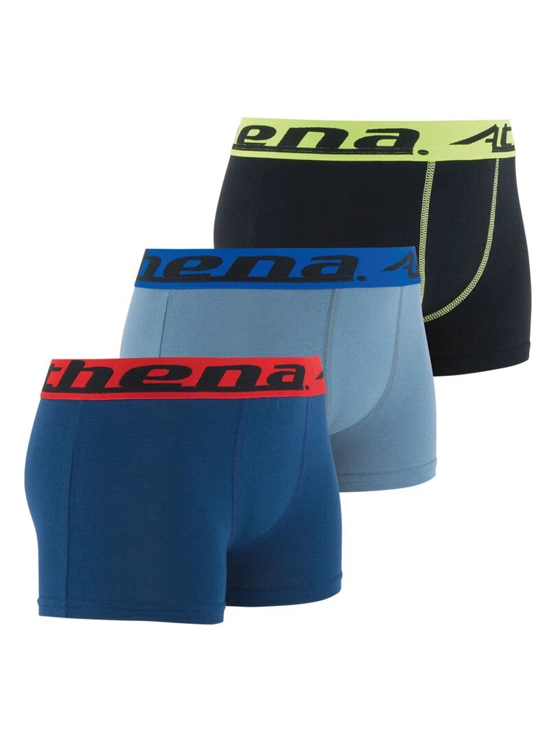 Lot de 3 boxers garçon Trio Choc Gris Noir