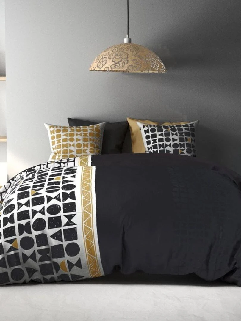 Housse de couette Union + taie(s) coton 57 fils Gris