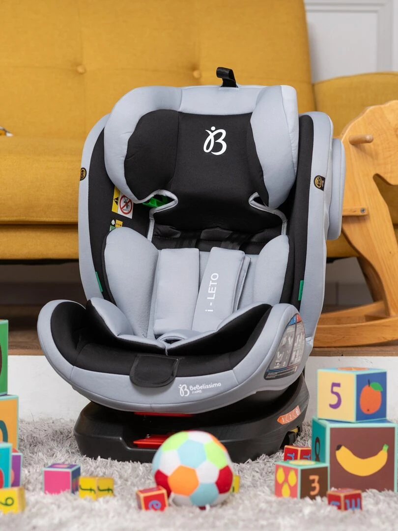 BEBELISSIMO   Siège auto Isofix   pivotant 360 °   groupe 0+/1/2/3   (0 36kg)   i Leto   gris/noir   gris anthracite