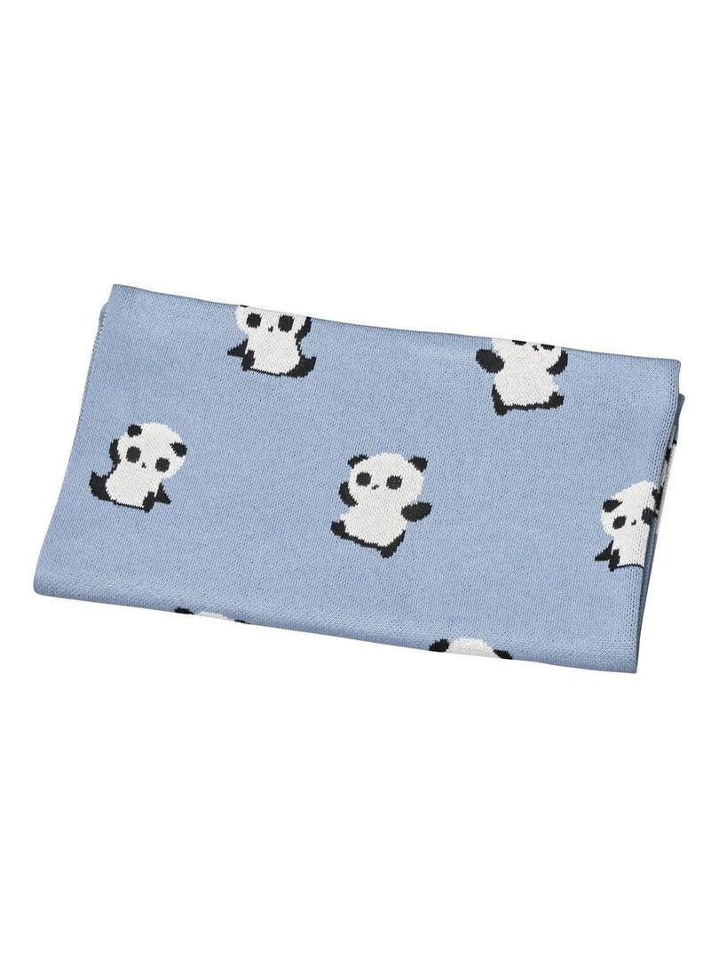Couverture maille en coton SAUTHON Bleu
