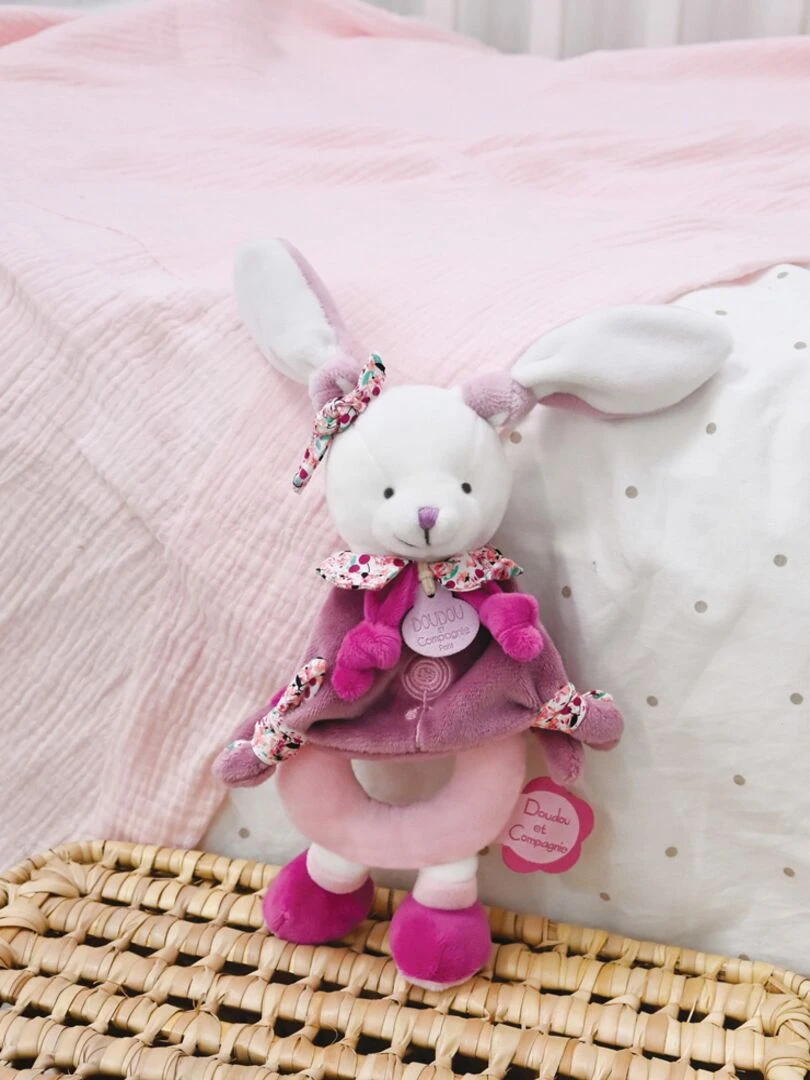Coffret peluche hochet Cerise le lapin rose N/A