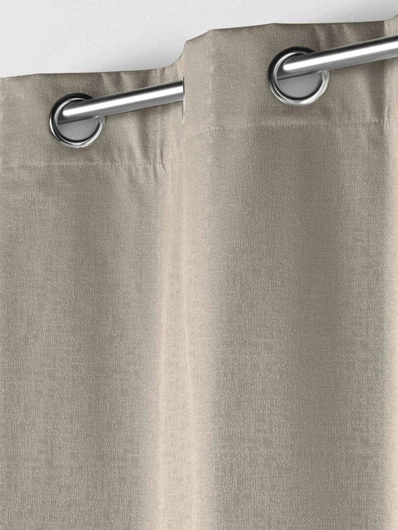 Rideau à œillets occultant jacquard 140x260 cm Darko noisette Beige