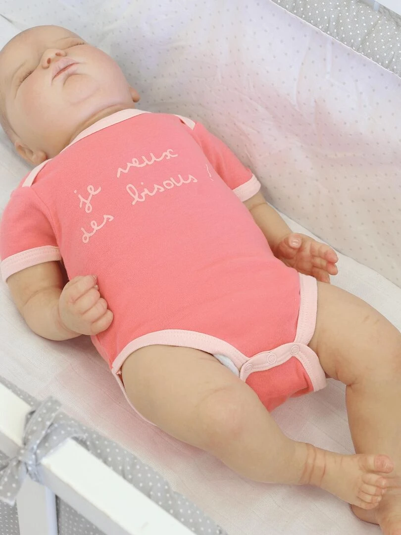 Body manches courtes Rose