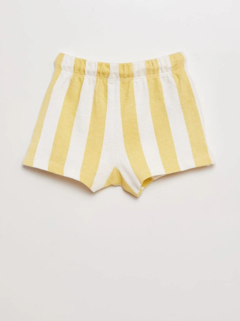 Short en éponge   Blanc/jaune