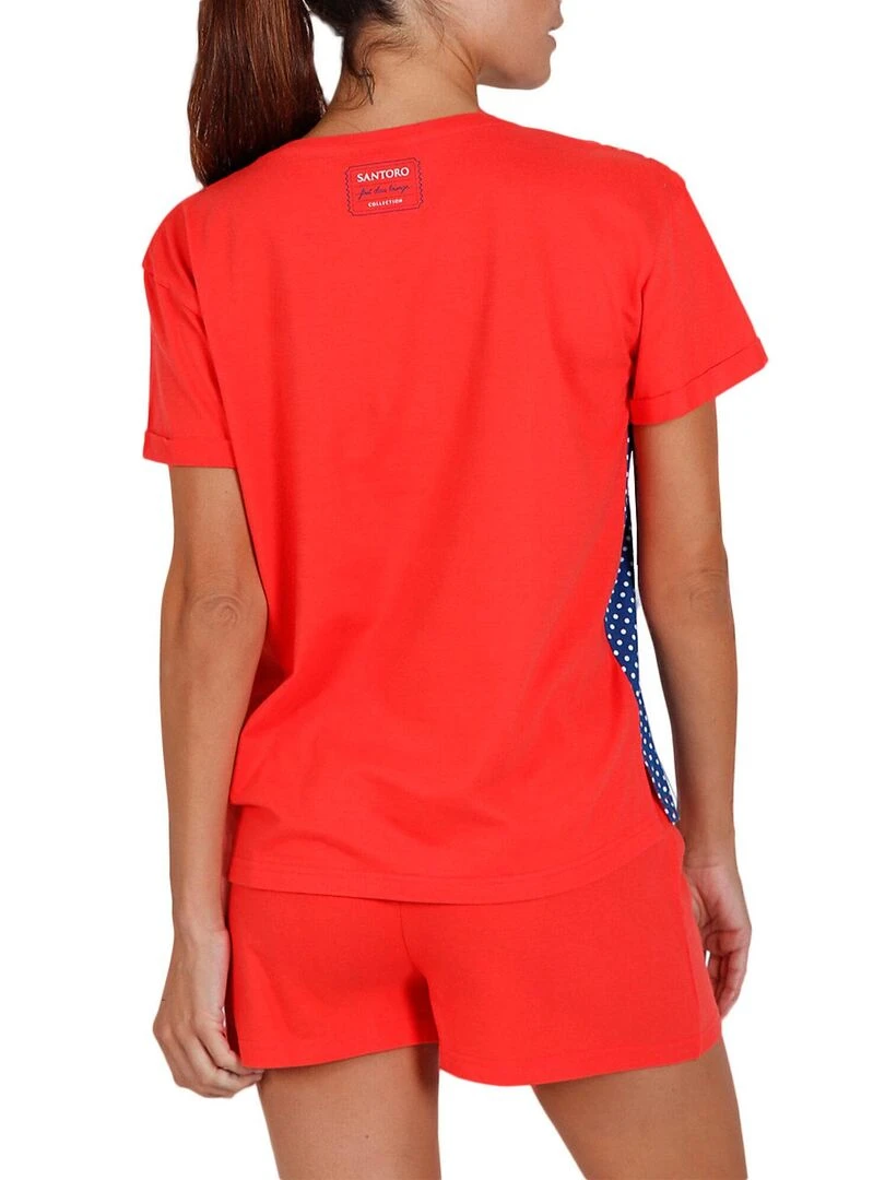 Pyjama short t shirt Lady In Red Santoro rouge Rouge