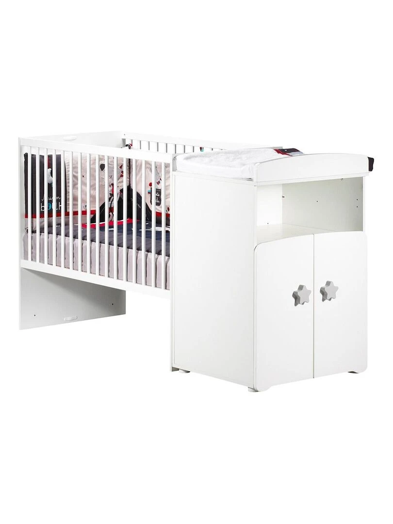 Lit combiné BASIC BABYPRICE Blanc Gris