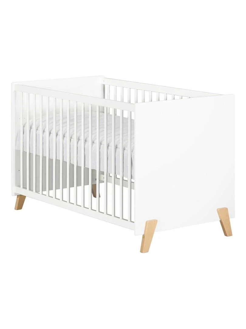 Lit bébé JOY   BABYPRICE   Blanc Marron