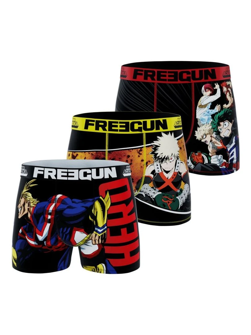 Lot de 3 boxers garçon My Hero Academia Freegun Noir