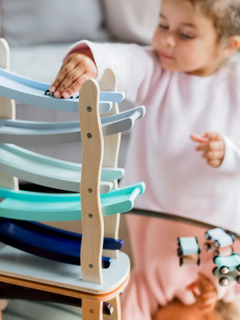 Piste de marbre en bois   Bleu gris