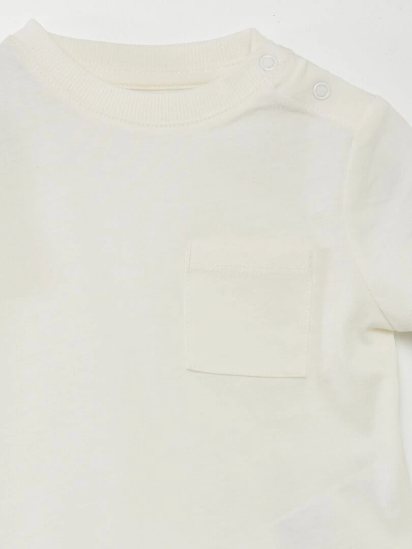 T shirt à manches courtes avec poches blanc
